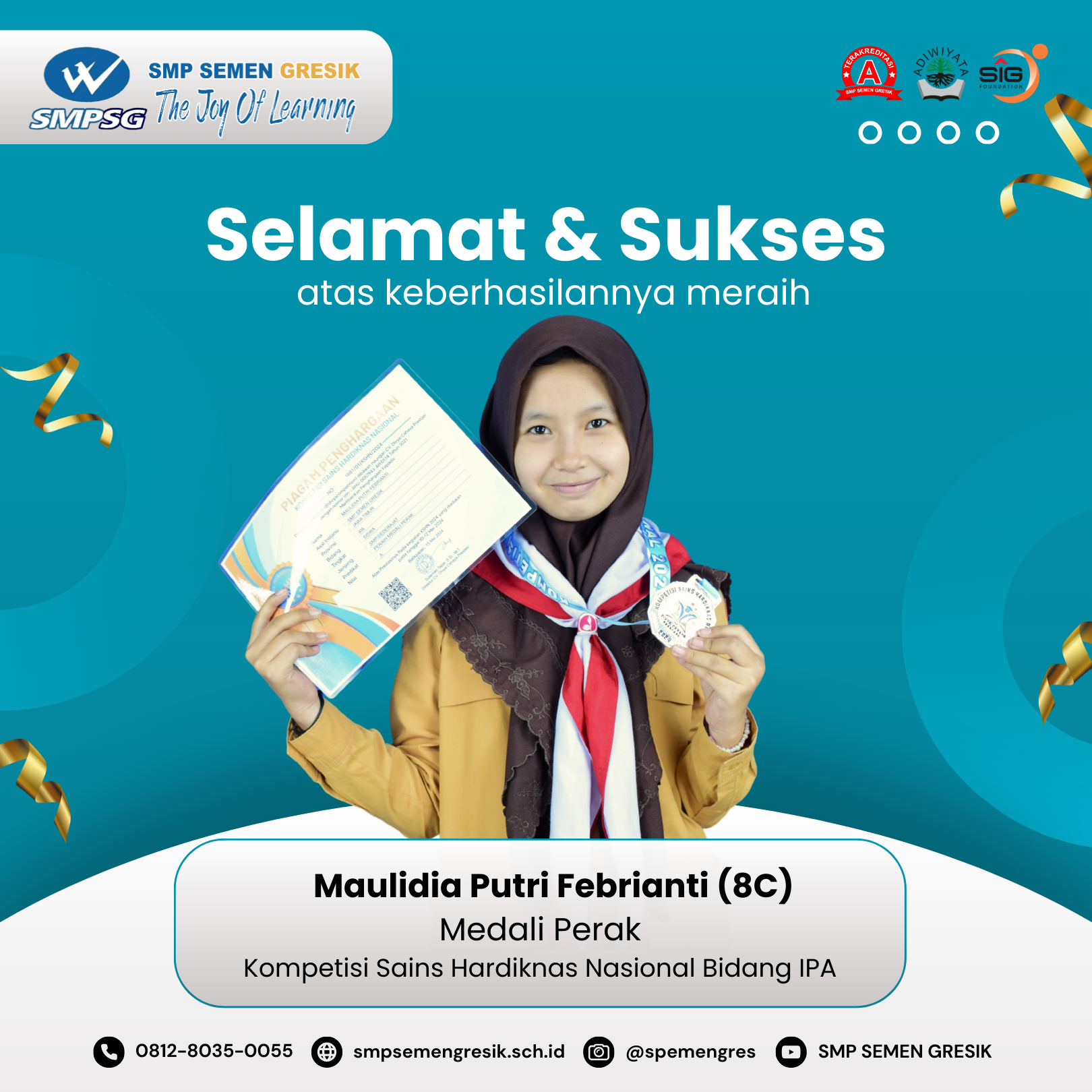 Medali Perak di Kompetisi Sains Hardiknas Nasional Bidang IPA